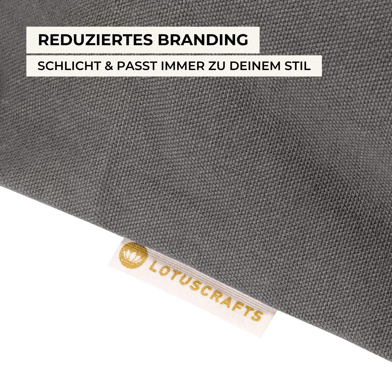 Lotuscrafts Yogatasche Nandi aus Bio-Baumwolle - Fair & Ökologisch hergestellt - Yogamattentasche 78cm groß - Tasche für Yogamatten & Yoga-Zubehör - Farbe Natur, Anthracit, Oil Green