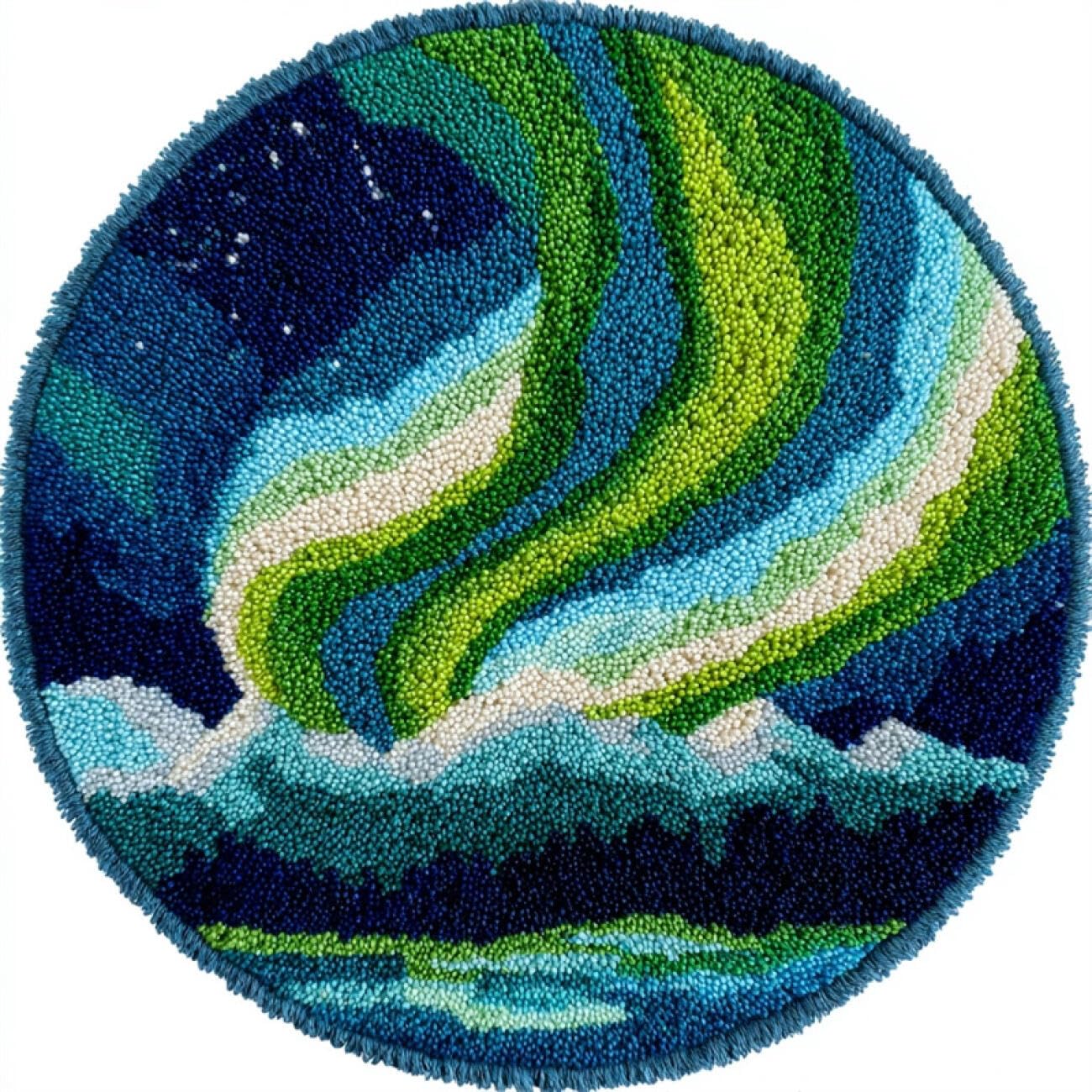 Kitquiver Latch Hook Kit Rug Fantasy Aurora 60x60cm