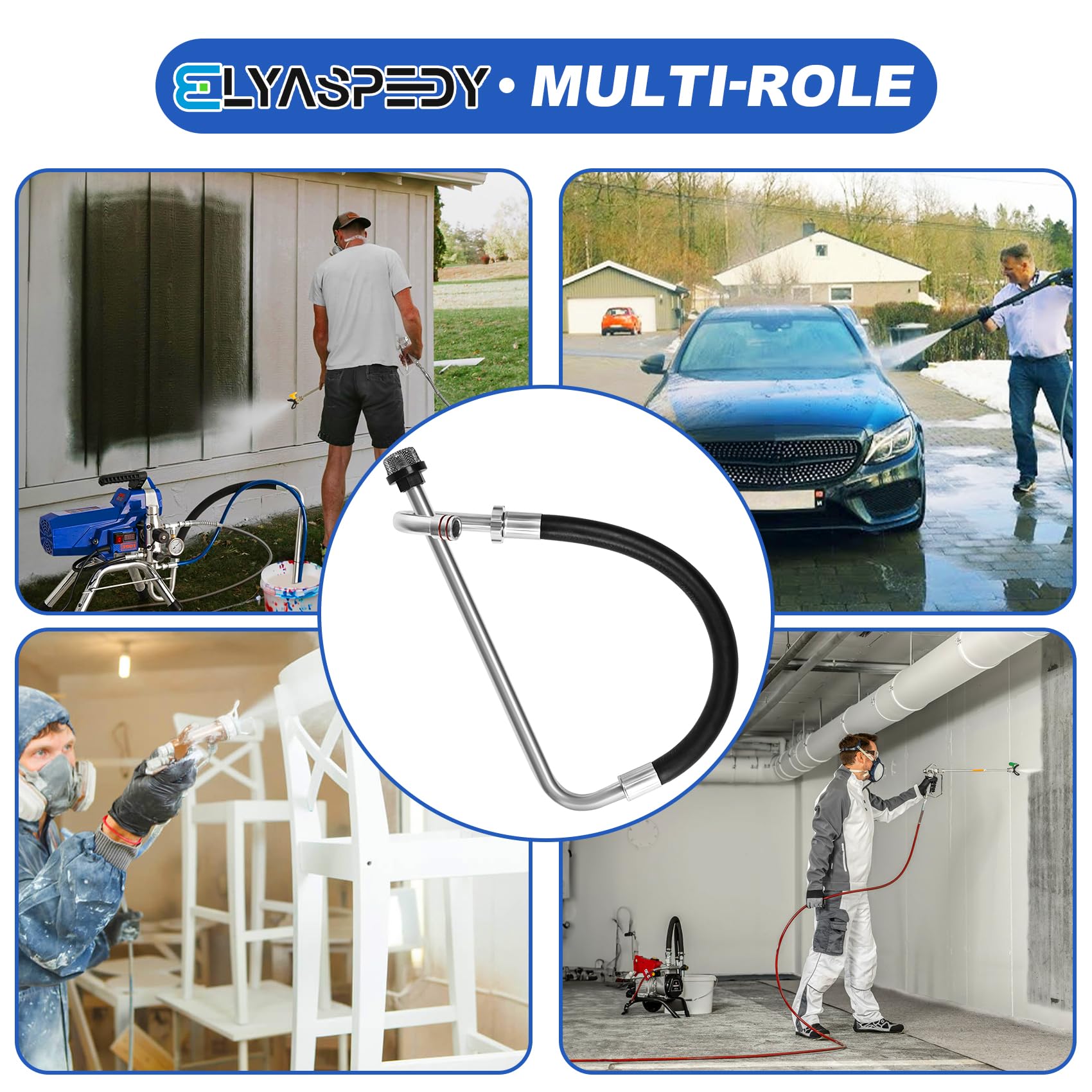 Manguera de succión de acero inoxidable, 1 filtro de acero inoxidable, compatible con Graco 390 395 490 495 595 Tongshan T300 500 máquina de pulverización sin aire/pintura de línea, accesorios de