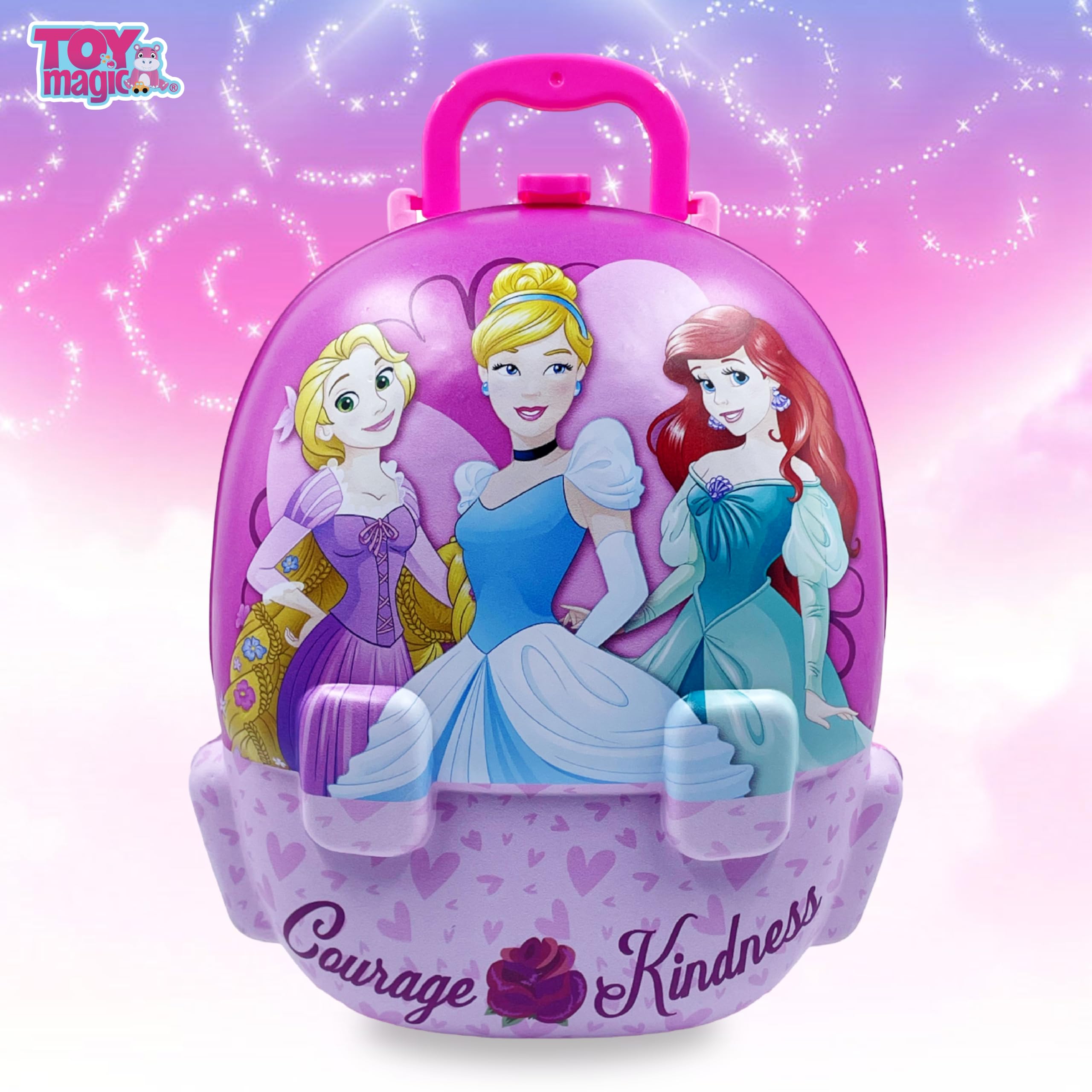 ToyMagic Princess Portable Backpack Toy Dressing Set Makeup Toy |Portable Trolley Pretend Play Set Toy with Make up Accessories for Kids |Portable Suitcase Toy Gift for Girls 3