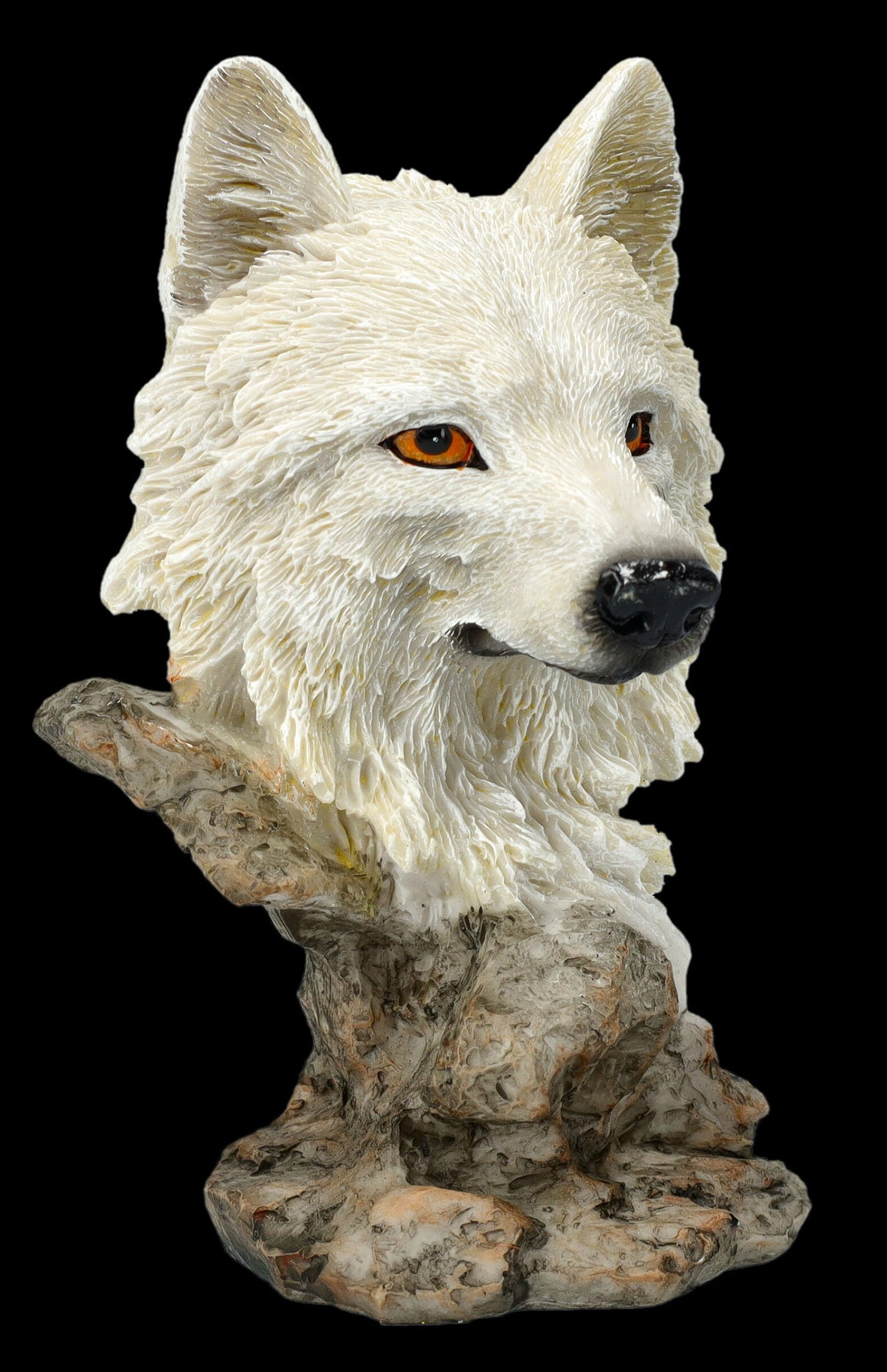 Wolf Figurine Bust White Wolf - 12.5 cm Decorative Statue