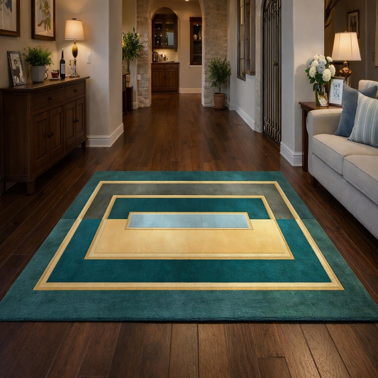 Tapis de chambre adulte antidérapant et doux à poils ras pour un salon sécurisé