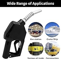 Vista 2 de 11A Negro 3/4 "NPT Boquilla de combustible automática Boquilla de apagado automático Boquilla de bomba de gas Boquilla de flujo máximo 16 GPM con 3