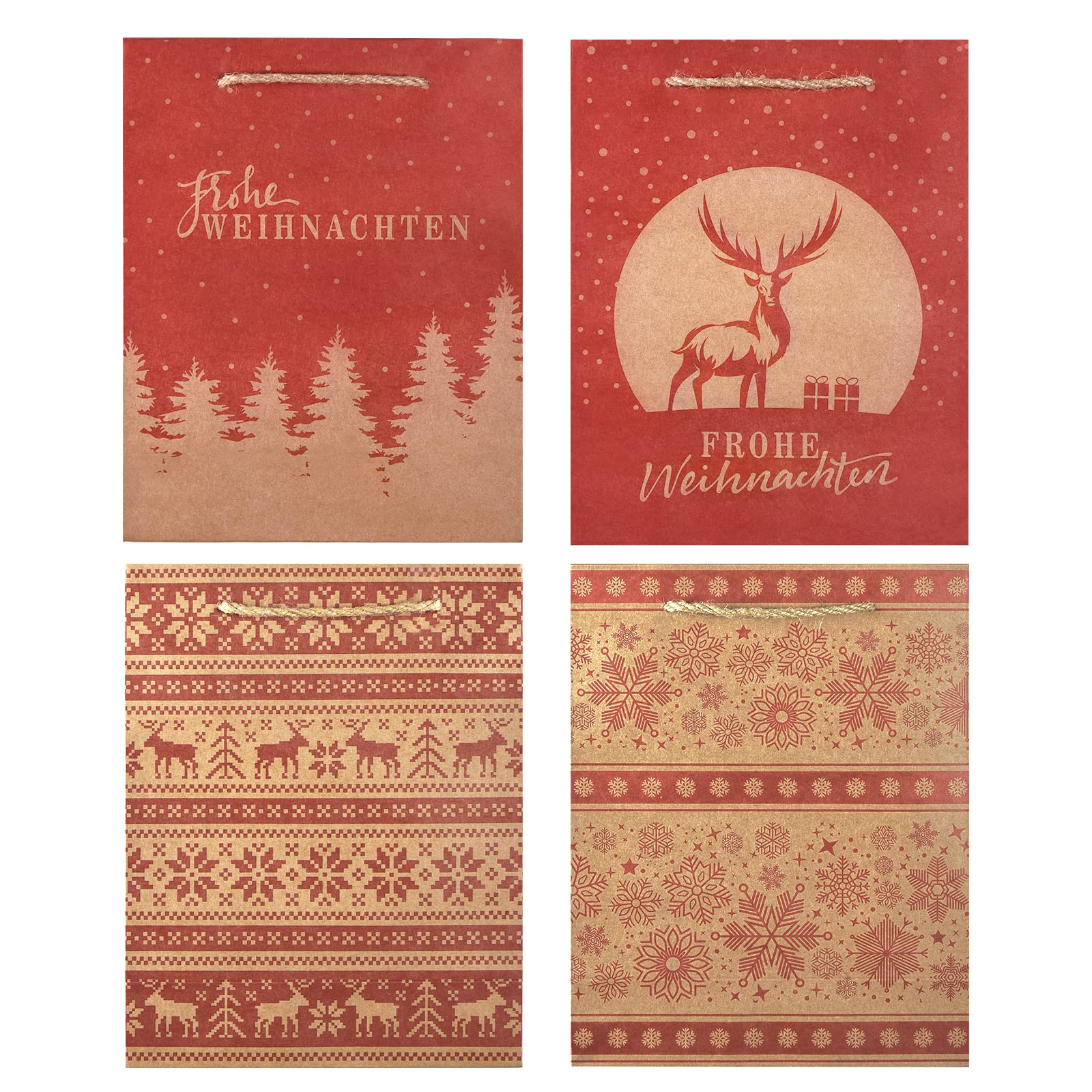 Set Da 12 Sacchetti Regalo Natale edi, Sacchetti Di Carta Natalizi