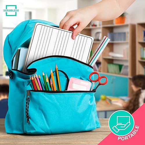 Miniatura 7 de Scribbledo 10 Pack Dry Erase Music Staff Lap White Boards 9"X12" l Write Musical Notes and More Whiteboard (Double Sided) Music Classroom Supplies