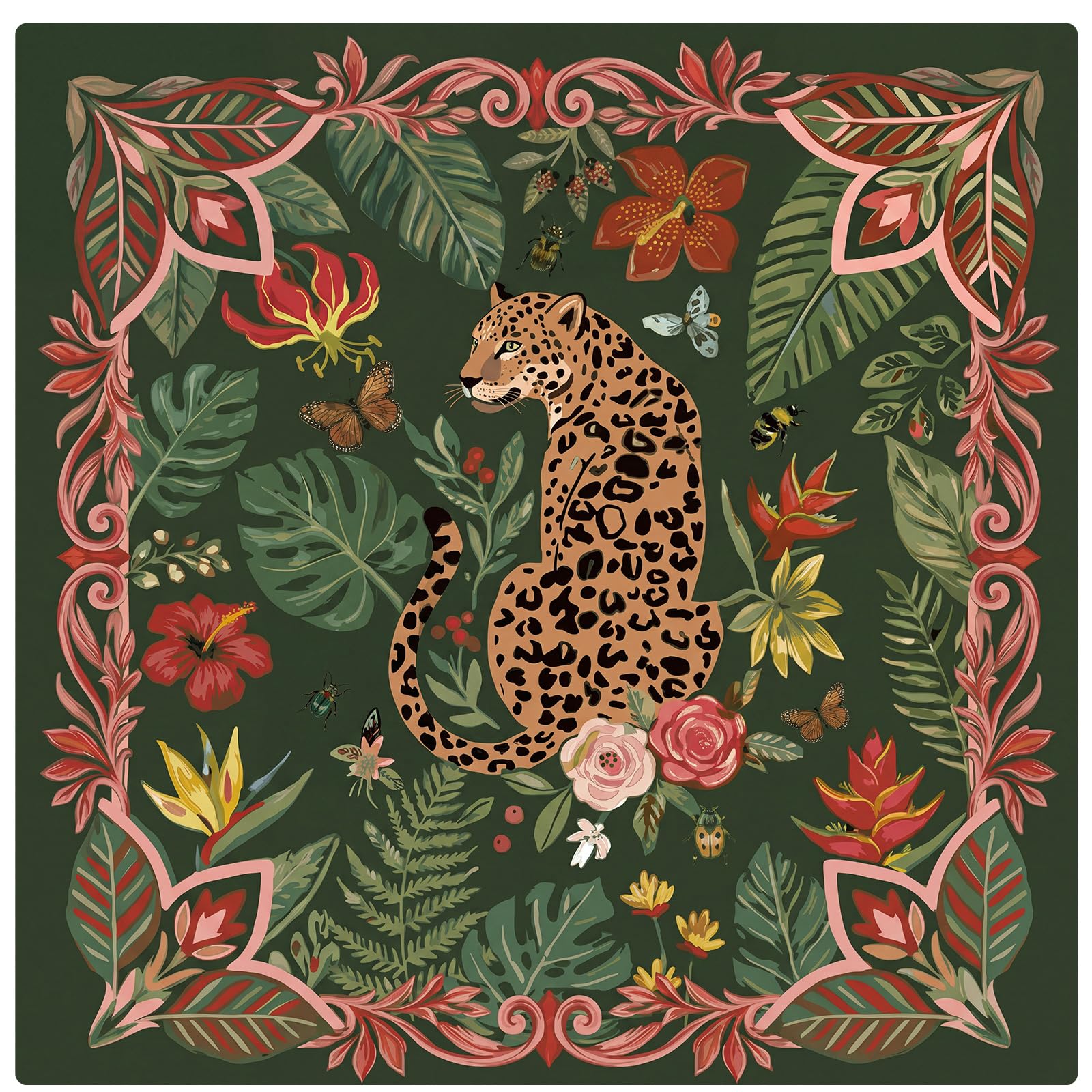Photo 1 of Drydiet American Mahjong Mat for Table 31.5x31.5 Inch, Leopard