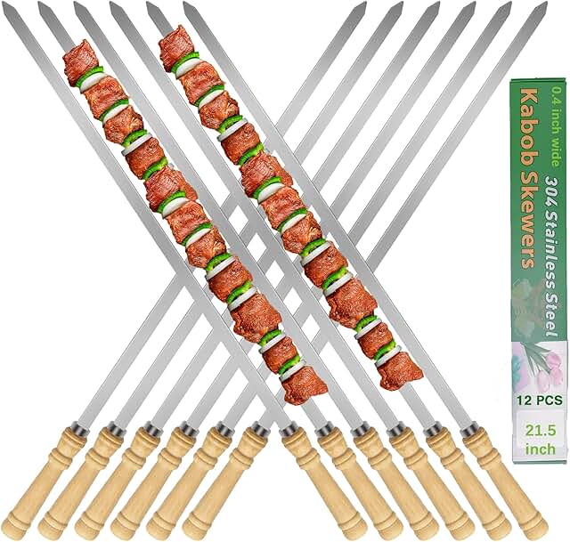 12 Keto Shrimp Recipes for Quick Light Dinners 15 JOWHONK 21.5 inch Long Flat Skewers for Kabobs (12 PCS),0.4