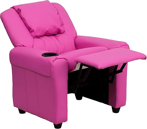Miniatura 8 de BizChair - Sillón reclinable de vinilo para niños, color rosa