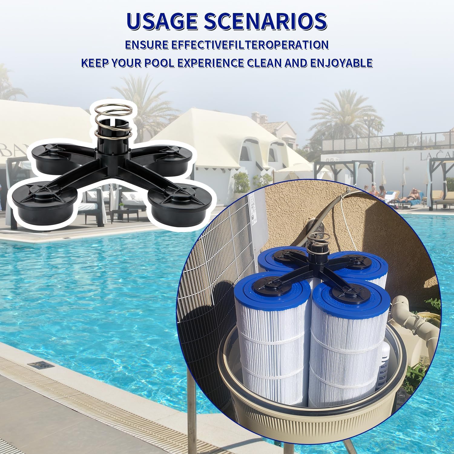 Pool Filter Manifold 170027 Compatible with pentair ccp320 ccp420 ccp520 Clean and Clear Plus Pool and Spa Cartridge Filter 170027 Top Manifold Assembly Replacement