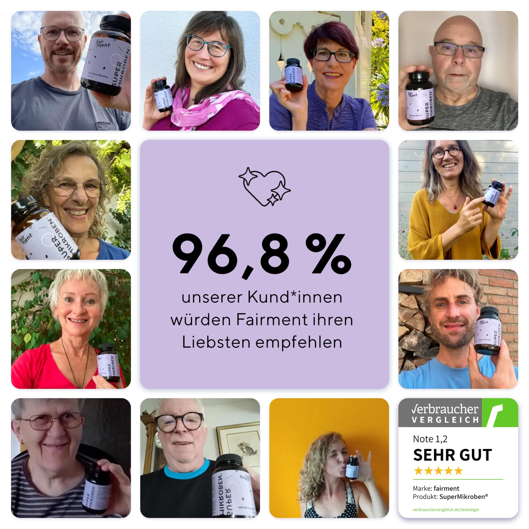 fairment SuperMikroben® Bakterien Stämme 3 MRD KBE/Tagesdosis, mit Zink, vegan, histamin-freundlich und hochdosiert, 60 Kapseln aus Deutschland