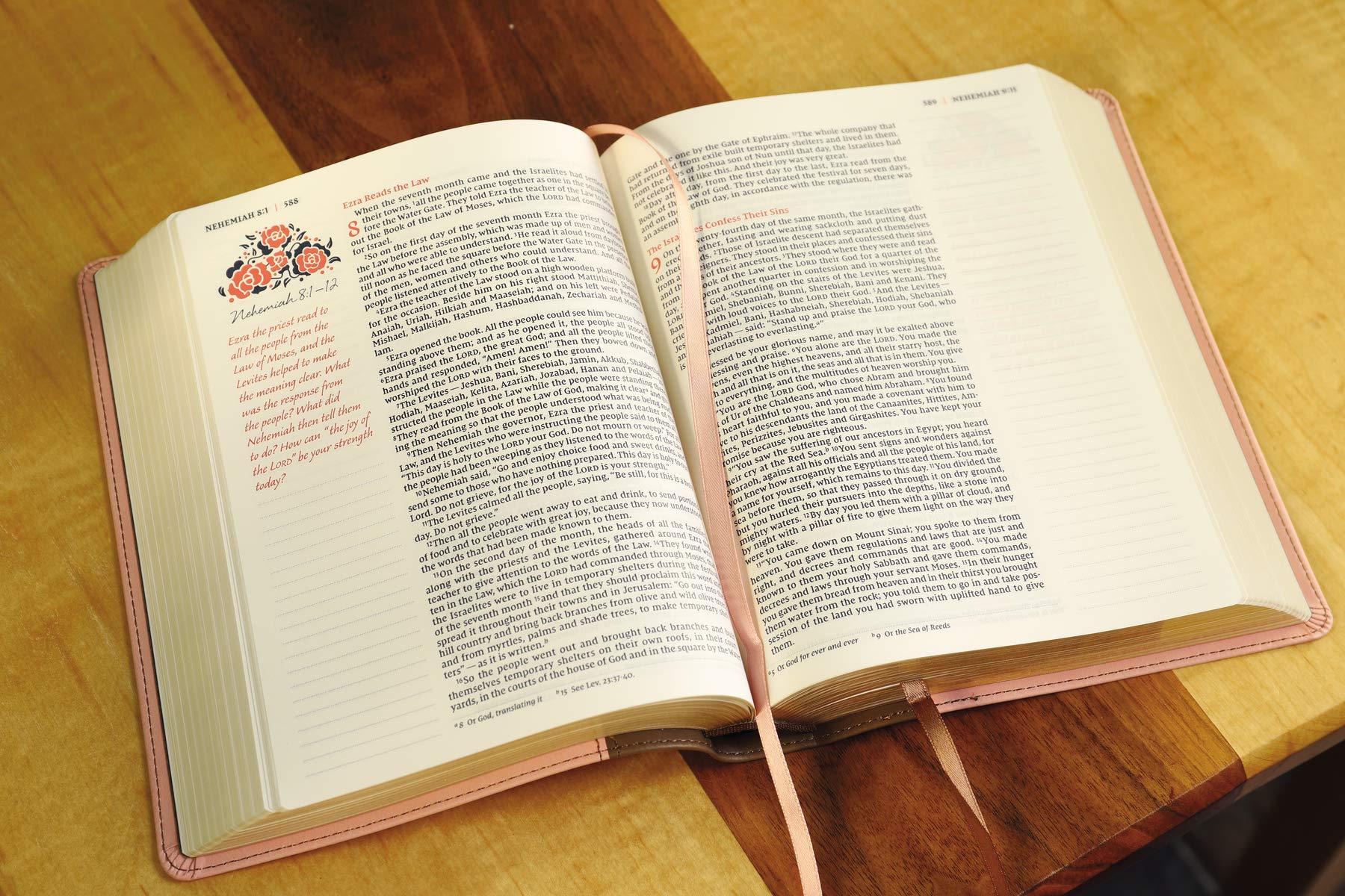 NIV, Journal the Word Bible for Women, Leathersoft, Brown/Pink, Red Letter, Comfort Print: 500+ Prompts to Encourage Journaling and Reflection - Image 4