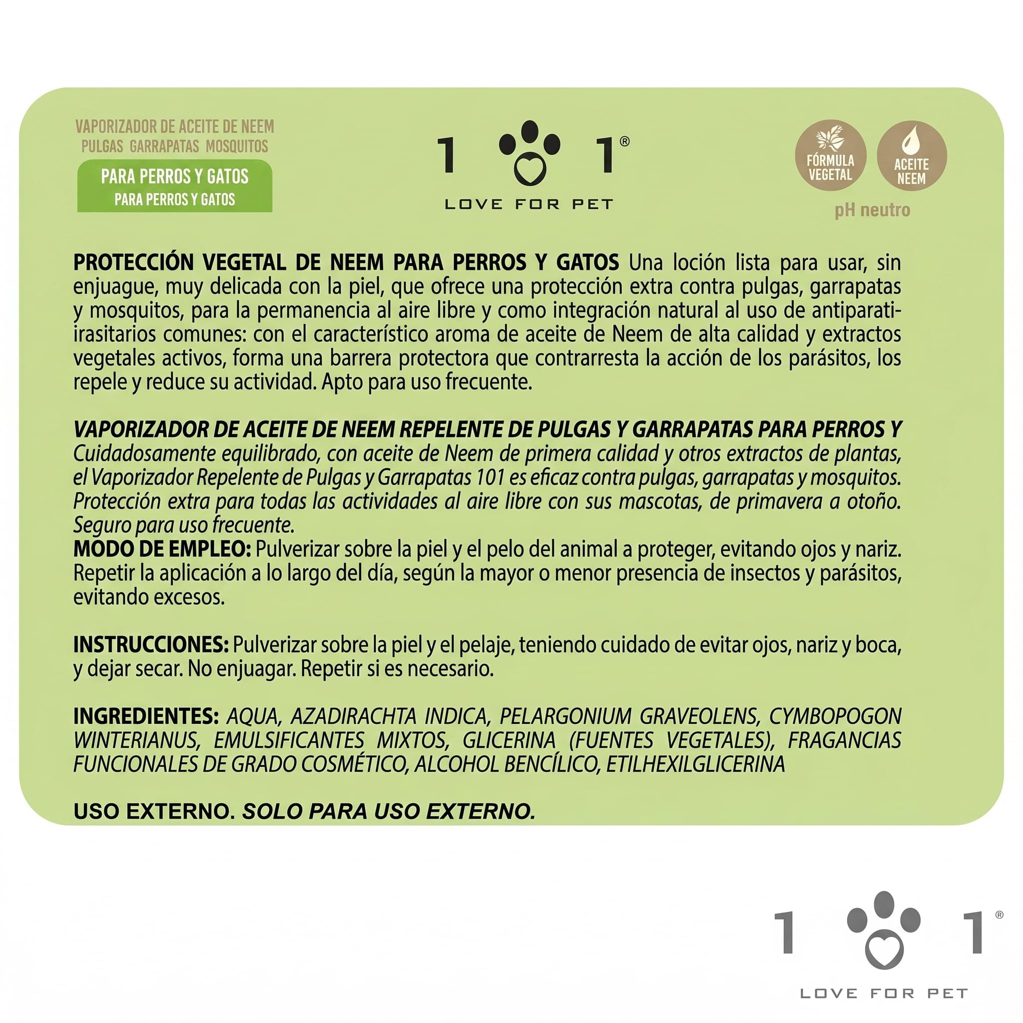 Spray Antiparasitario Perros y Antipulgas Gatos Natural 250ml con Aceite de Neem, Citronela y Geranio, Repelente Garrapatas, Anti Pulgas y Garrapatas Perros Listo para Usar