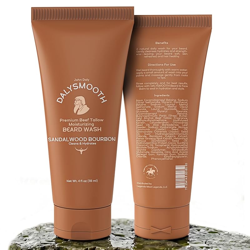 Sabonete líquido DALYSMOOTH John Daly Sandalwood Bourbon para rosto e barba, 120 mL