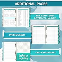 Vista 5 de Agenda 2026 – Enero 2026 – Diciembre 2026, Planificadores 2026, Agenda 2026 Semanal y Mensual, Pestañas, 6.3" x 8.4", Bolsillo Trasero, Tapa Dura