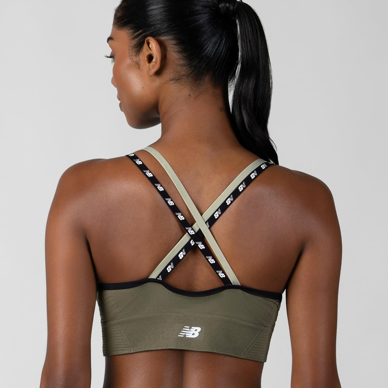 New Balance Women's Sports Bra with Molded Cups, High Impact Athletic Workout Set, Crisscross Strap, Seamless Bra for Women, - Image 2