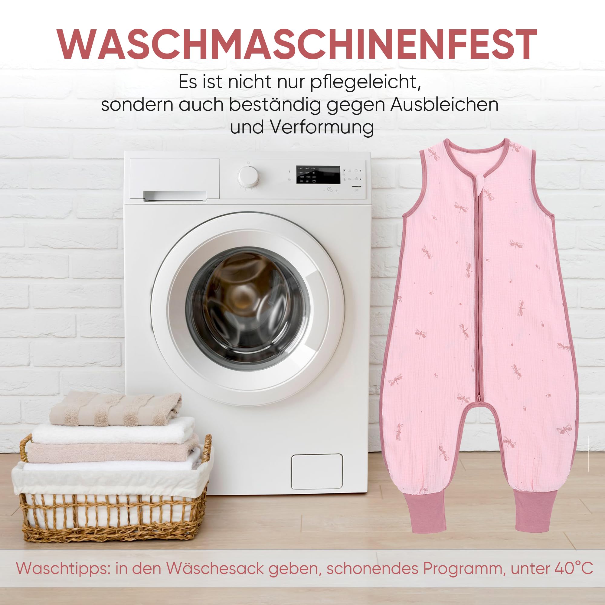 2-pack śpiworek letni dla niemowląt z nogawkami 0,5 Tog 100% bawełna muślin Atmungsaktiv dla chłopców i dziewczynek, ważka, 3-12 M