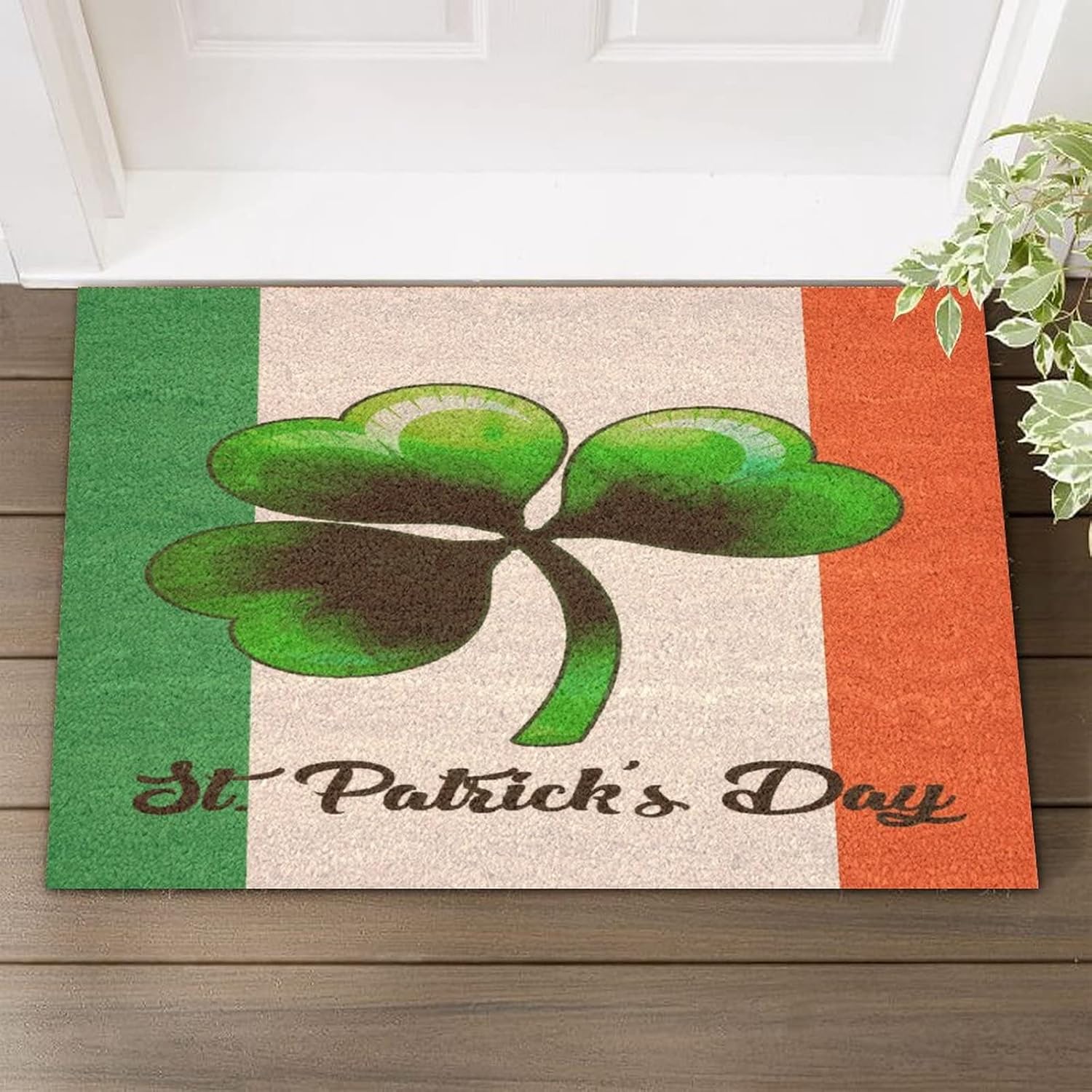 Mat Outdoor Irish Shamrock Ireland Flag Houses