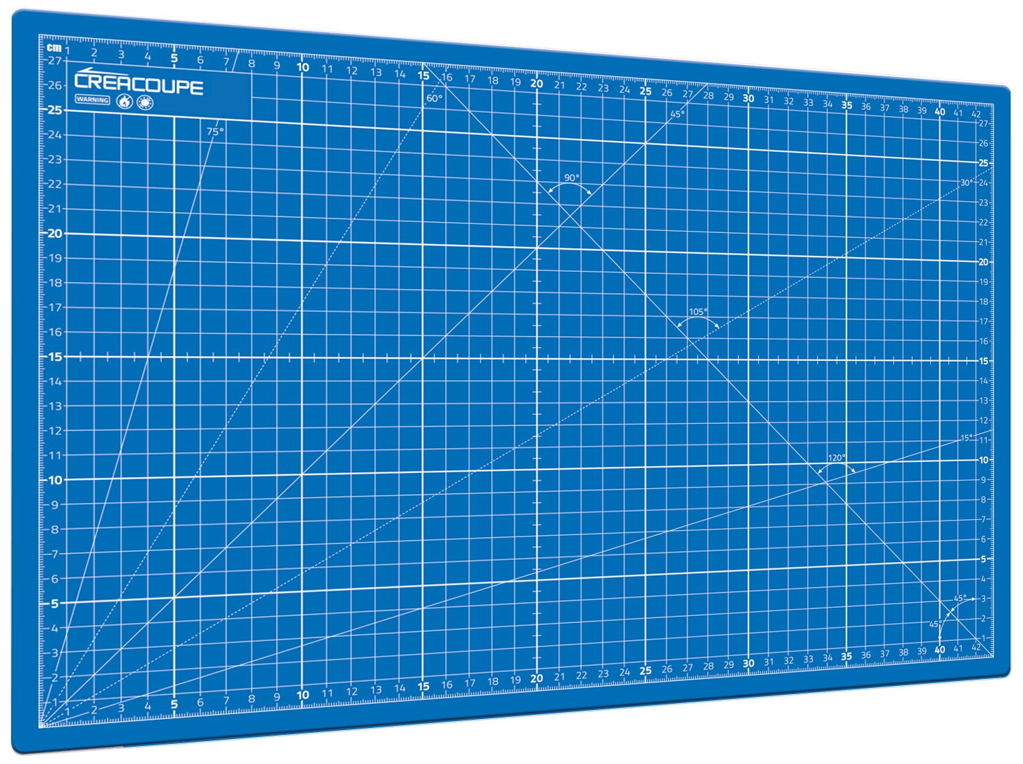 Tapis de découpe auto-cicatrisant BLEU 90x60cm (A1), gradué en CM, surface matte antidérapante - planche de découpe pour couture,patchwork,cutter rotatif
