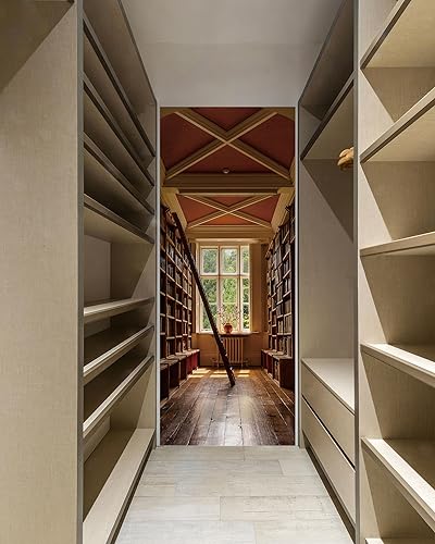 Miniatura 4 de FLFK Adhesivo mural para puerta, librería, despegar y pegar, tamaño combinado 32 x 80 pulgadas, dividido en 2 piezas