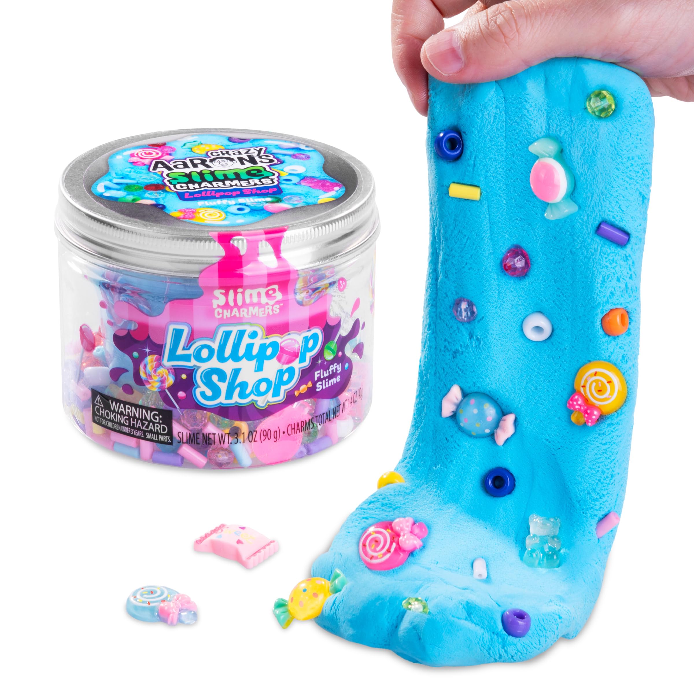 Crazy Aaron's Slime Charmers® - Lollipop Shop - Fluffy Blue Cloud Slime, Sensory Toys for Kids - Creative and Endless Fun, Stress Relief Therapy, Gifts for Girls and Boys - Made in USA
