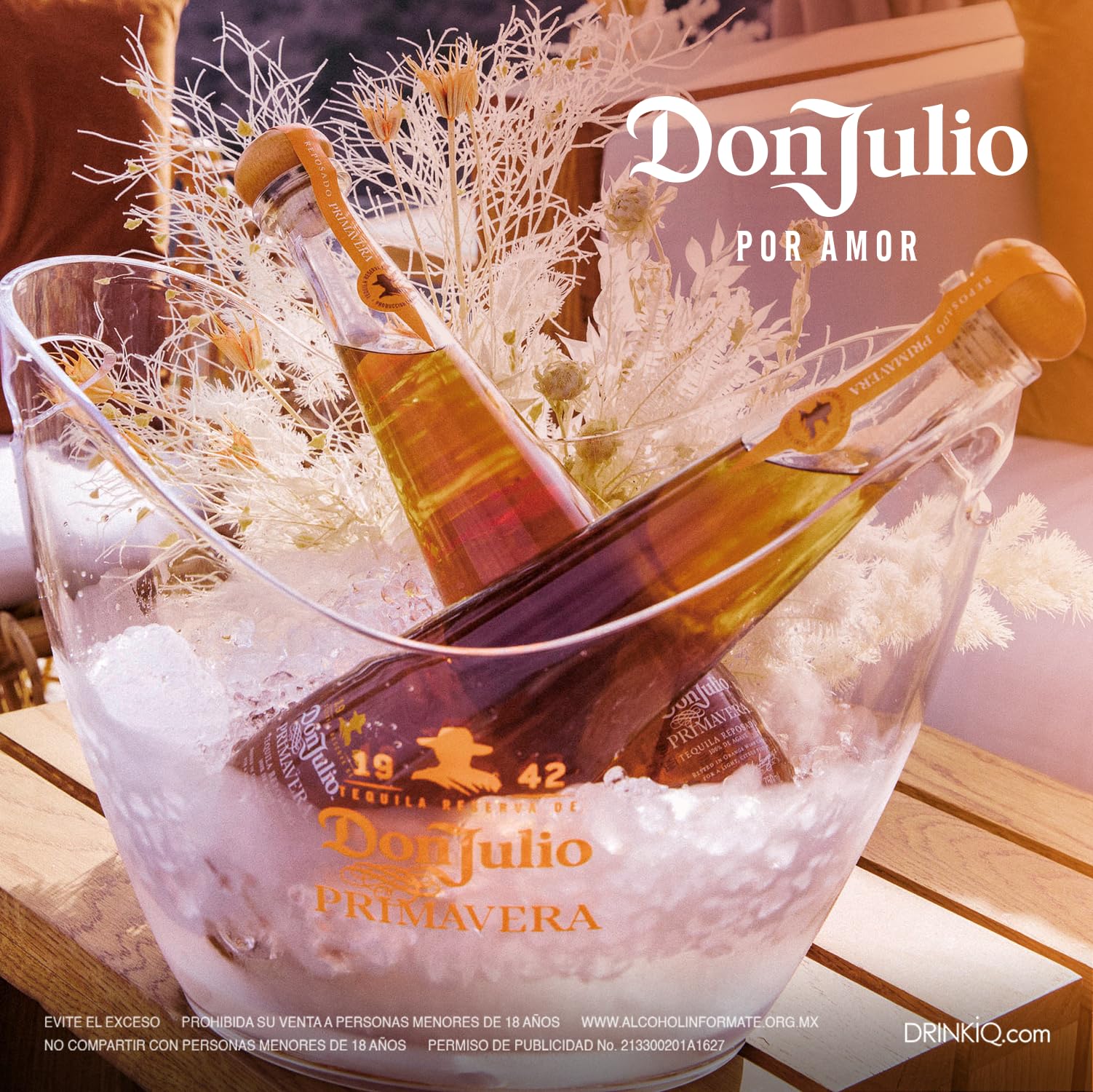 Tequila DON JULIO Primavera 750 ml, 40% Alcohol, Sabor Meloso con