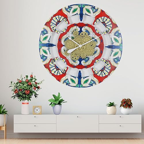 Miniatura 5 de The Gears - Reloj de pared con engranajes móviles (Atrani, redondo de 36 pulgadas)