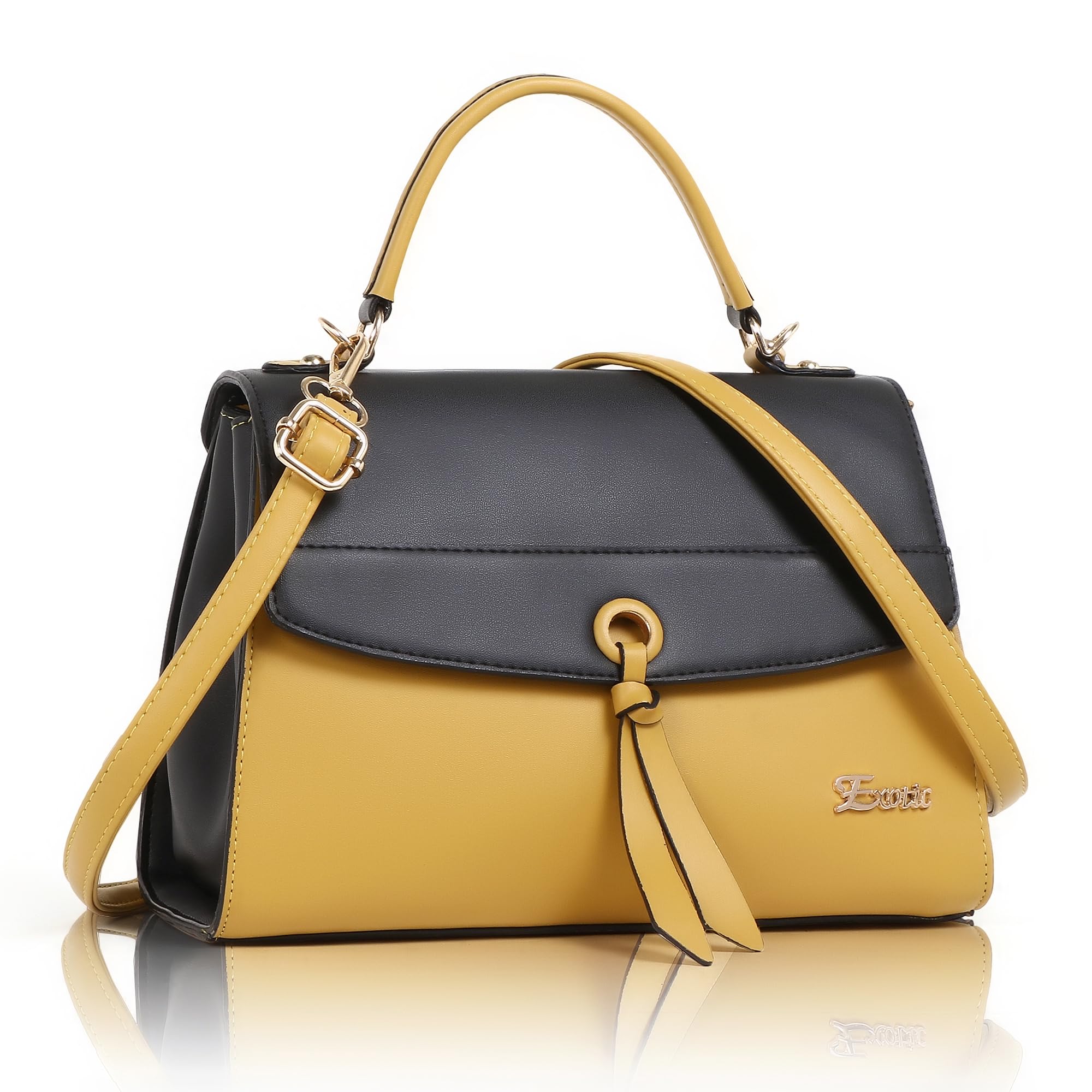 EXOTIC Dualcolor Sling Bag For Womens (Black Yellow) (B0CW3DX363) Amazon Price History, Amazon Price Tracker
