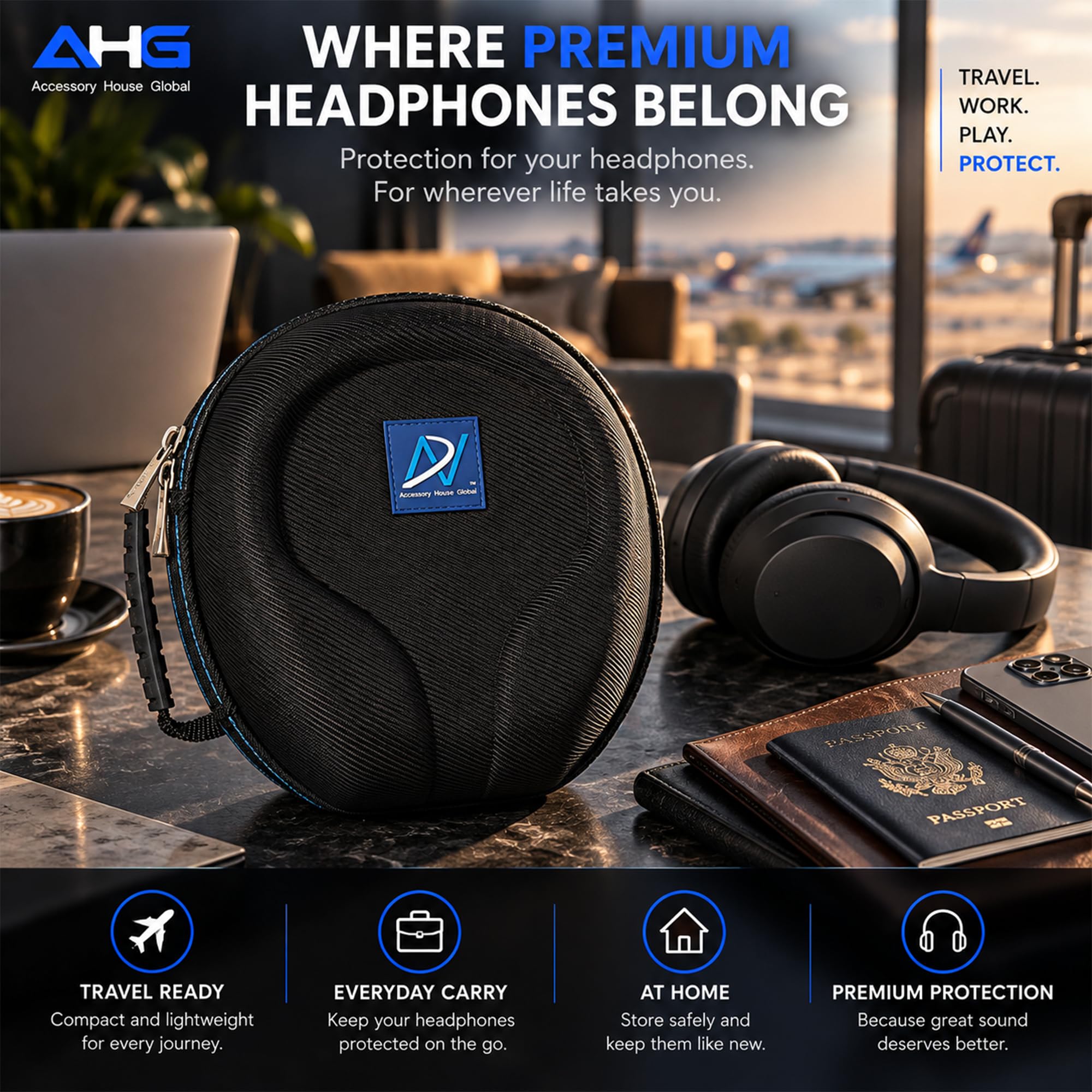 DN8PRO-XL-SPARTAN Custodia per il trasporto compatibile con cuffie Sennheiser HD700 HD650 HD660S HD600 HD580 HD565 Massdrop HD6XX HD58X Jubilee Denon AH-D5200 AH-D7200 AH-D9200 Audeze EL-8