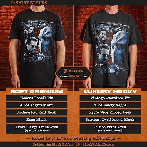 Miniatura 2 de Black Rabbit Heat Movie 1995 - Camiseta clásica unisex retro de Los Angeles Crime Saga 90