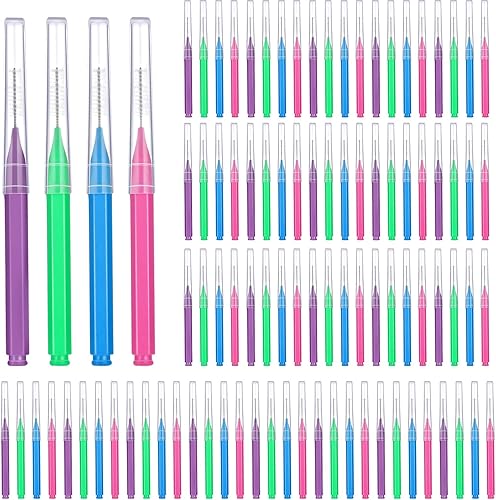 Miniatura 32 de Patelai 100 piezas de cepillos para limpiador, cepillo interdental, palillo de dientes, cabezal de hilo dental, hilo dental, higiene dental, hilo