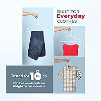 Vista 73 de Neaties - Perchas de plástico de 30 unidades – Fabricadas en EE. UU. – Perchas estándar para ropa con capacidad de 6 libras y ganchos con correa