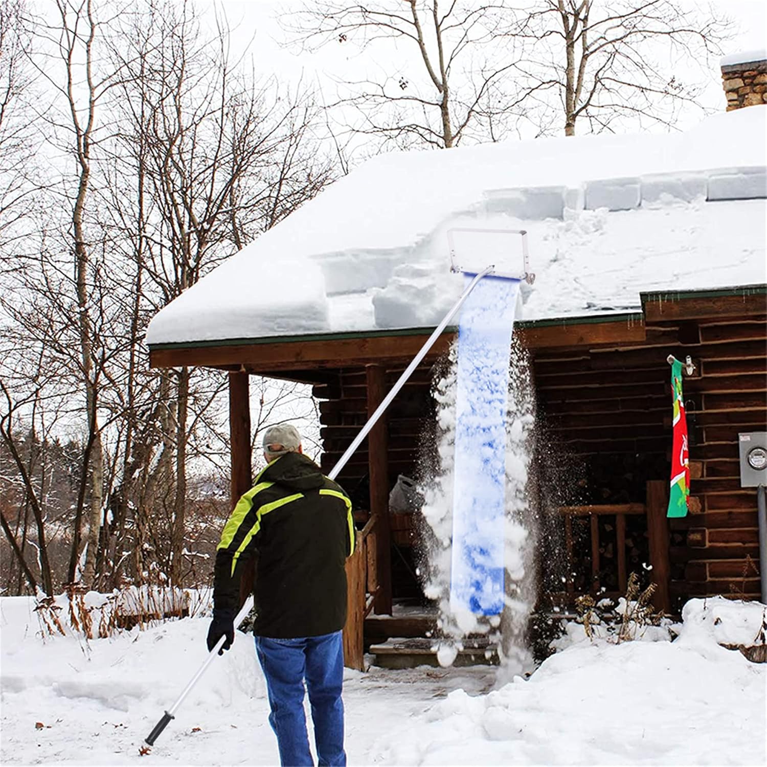 review Roof Rake for Snow Removal, Rake for House Roof, Lightweight Snow Shovel with Nylon Slide, Extendable Aluminum Snow Rake, 20ft Sturdy Lightweight Snow Removal Tool