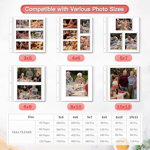 Miniatura 29 de Popotop Álbum de fotos autoadhesivo para álbumes de recortes de 4 x 6 pulgadas, 5 x 7 pulgadas, 8 x 10 pulgadas, álbumes de fotos de bricolaje como