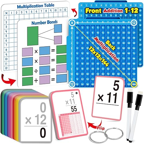 Torlam Tarjetas flash de multiplicación + tablero de matemáticas, tarjetas flash de matemáticas manipulativas de matemáticas, juegos de matemáticas disponible en Yaxa Costa Rica