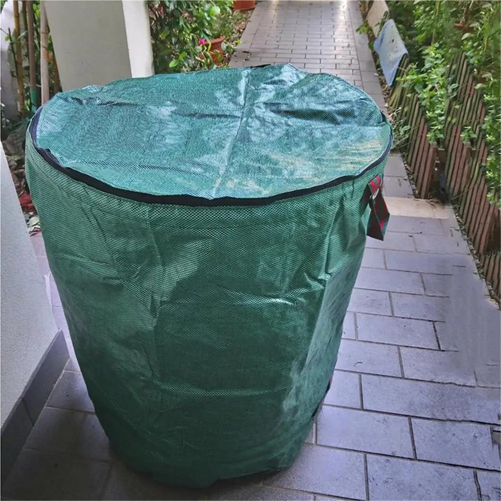 5 pz 272/300L Riutilizzabili Sacchetti for Rifiuti Da Giardino Foglia Di Stoccaggio Contenitore Della Spazzatura Sacco for Immondizia Resistente Con Coperchio Per Foglie Rifiuti(300 L)