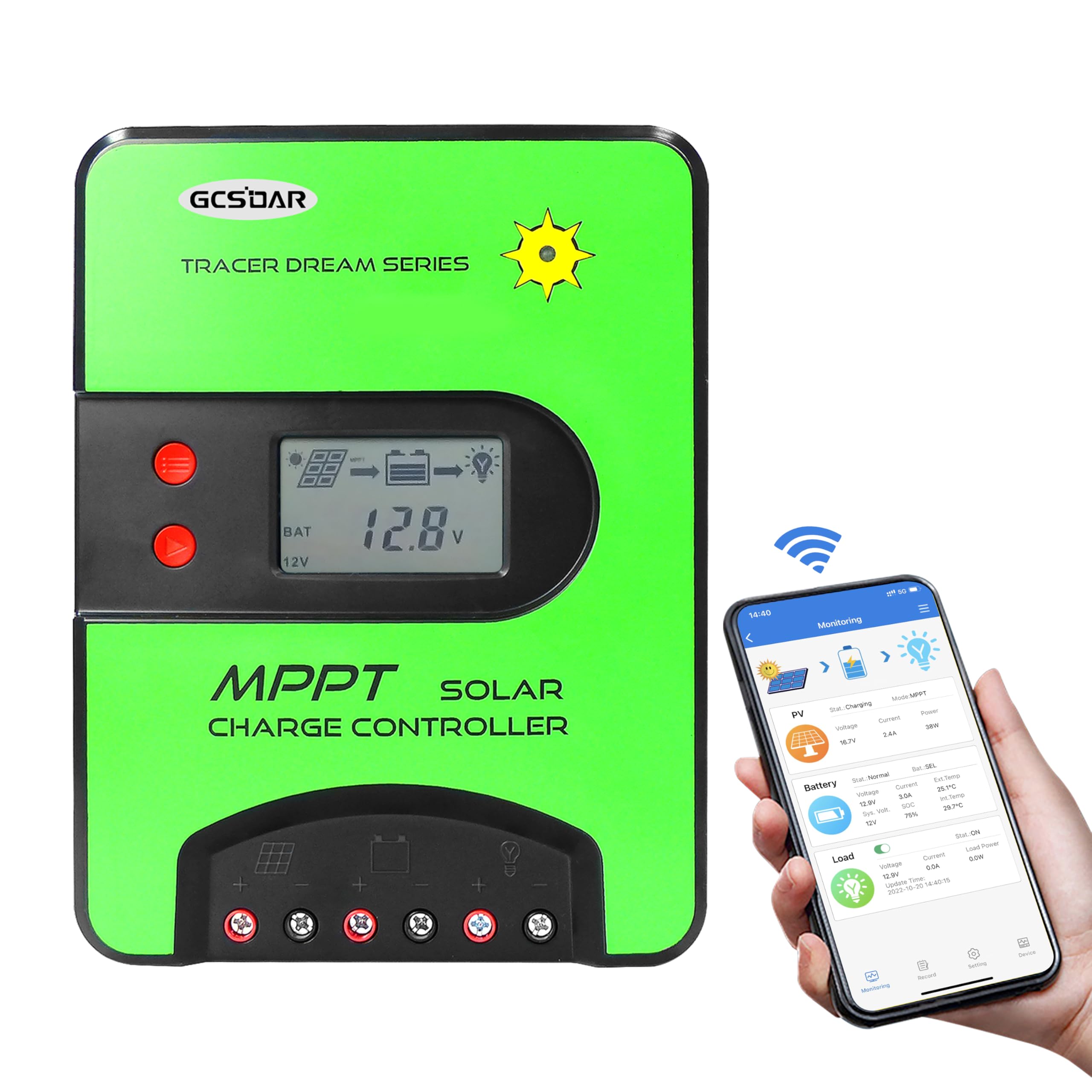 30A MPPT Solar Charge Controller 12V/24V Automatic Maximum PV 100V Charge Controller Built-in WiFi Adapter with LCD Display for Gel-Sealed Immersion AGM and Li-Ion Batteries(TD2310-WiFi)-picture-22