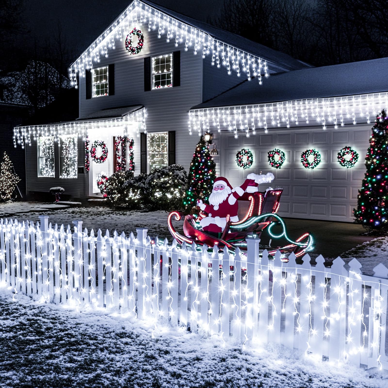 Cortina Luces Solares,Energía Solar y Recargable,20m+5m 660 Led IP65 Guirnalda Luces Navidad Exterior Interior, Con 8 Modos, Temporizador, Iluminación Navideña para Fiestas Bodas Jardín Balcon Ventana