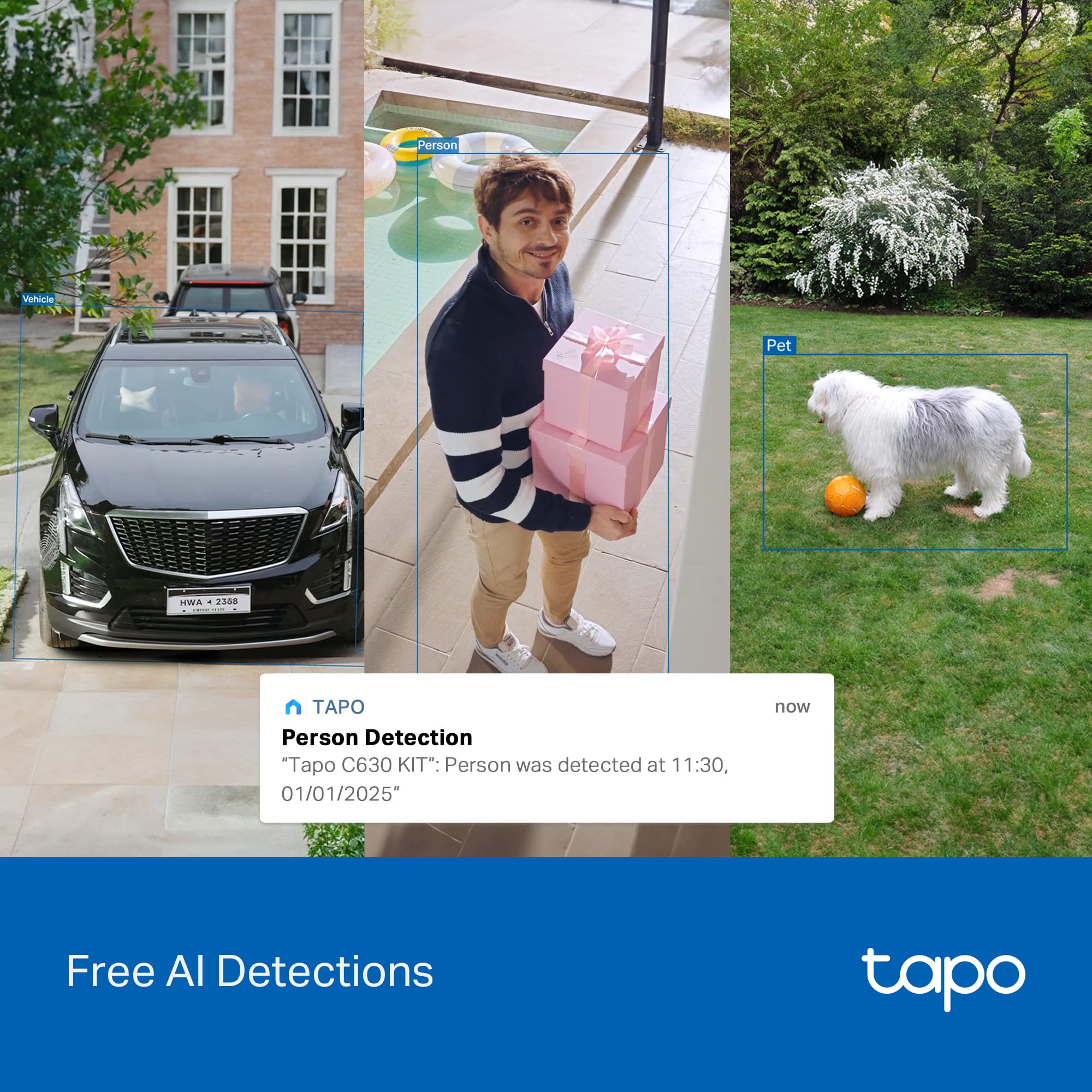 Tapo C630 Kit - Cámara vigilancia WiFi Exterior 360°, 3K, Solar | Detección de Movimiento. Con Panel Solar. Visión Nocturna. Alarma Luz y Sonido. App Tapo.