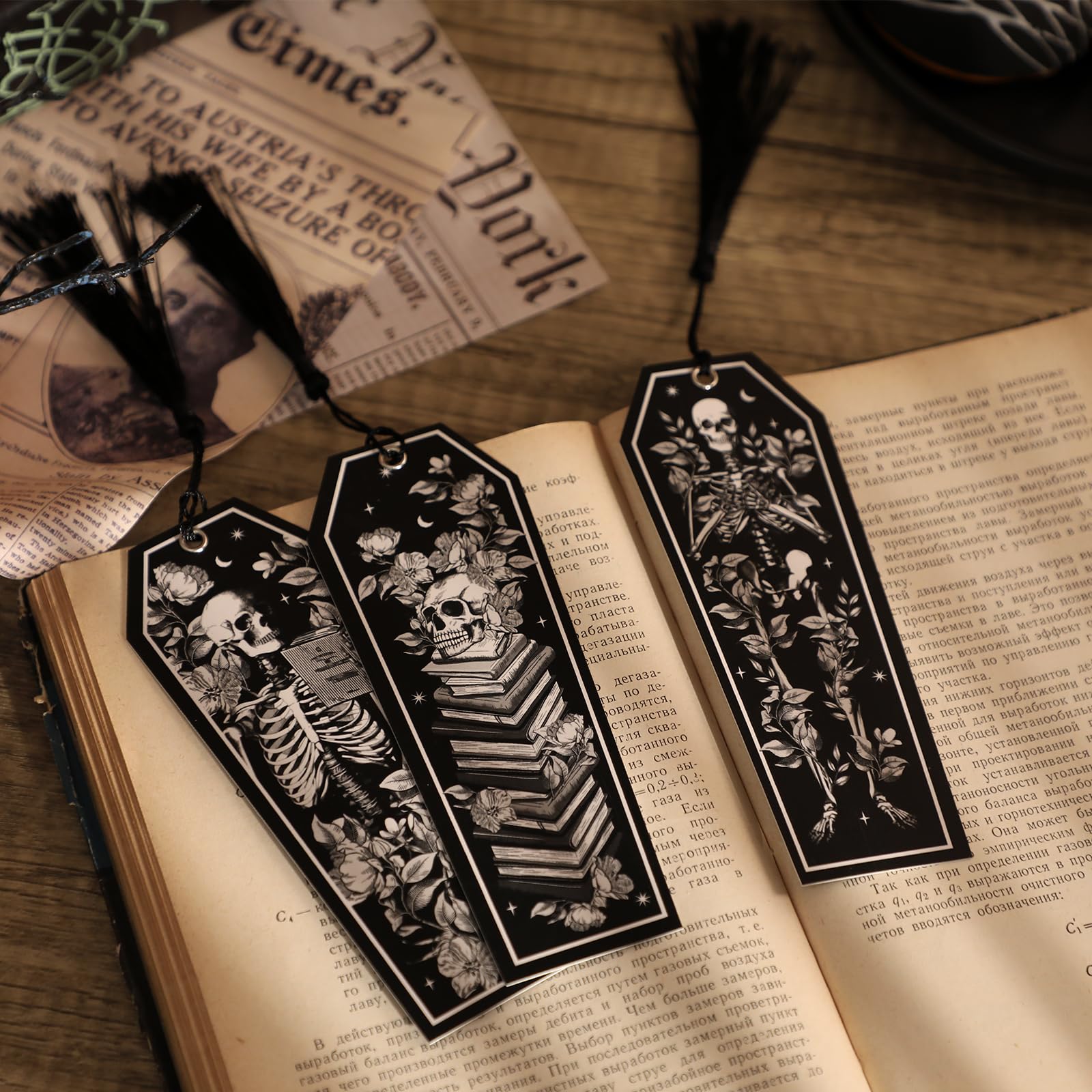 Amazon | Kitticcino ゴシックブックマーク 両面印刷 ページマーカー