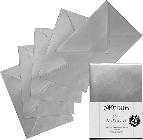 Miniatura 10 de Pukka Pad, Carpe Diem - Sobres engomados para tarjetas de felicitación e invitaciones, paquete de 25 sobres blancos frescos, tamaño A7, 5.25 x 7.25