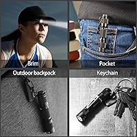 Vista 4 de UltraTac K1 180LM Ultra-Bright LED Keychain Flashlight - Waterproof AAA Mini Light Compatible with Rechargeable Batteries, Compact Pocket-Sized for