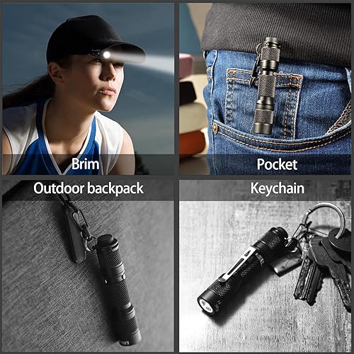 Miniatura 4 de UltraTac K1 Llavero linterna con botón pulsador, 180lm impermeable AAA LED linterna llavero para EDC, camping, senderismo, actividad al aire libre y