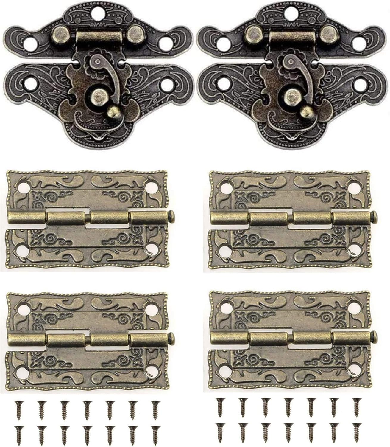Serratura Antica Per Scatole In Legno - Con Chiusura A Scatto E Viti, Per Gioielli O Decorazioni, 38x29mm - Foto 13