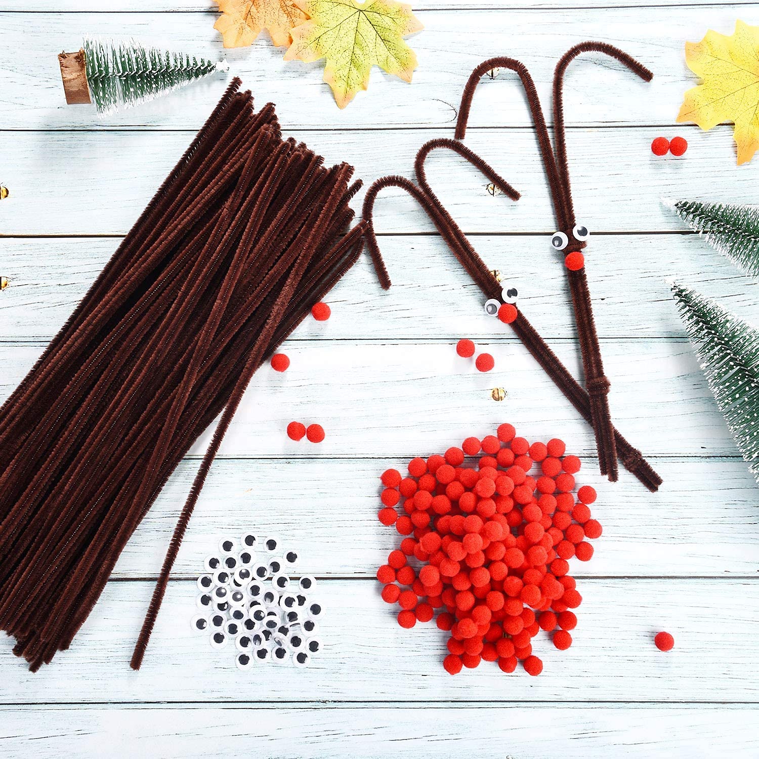 Lot De 300 Cure-pipes Marron Pour Bricolage Et Créations Manuelles – 30 Cm De Long, Idéal Pour Projets DIY