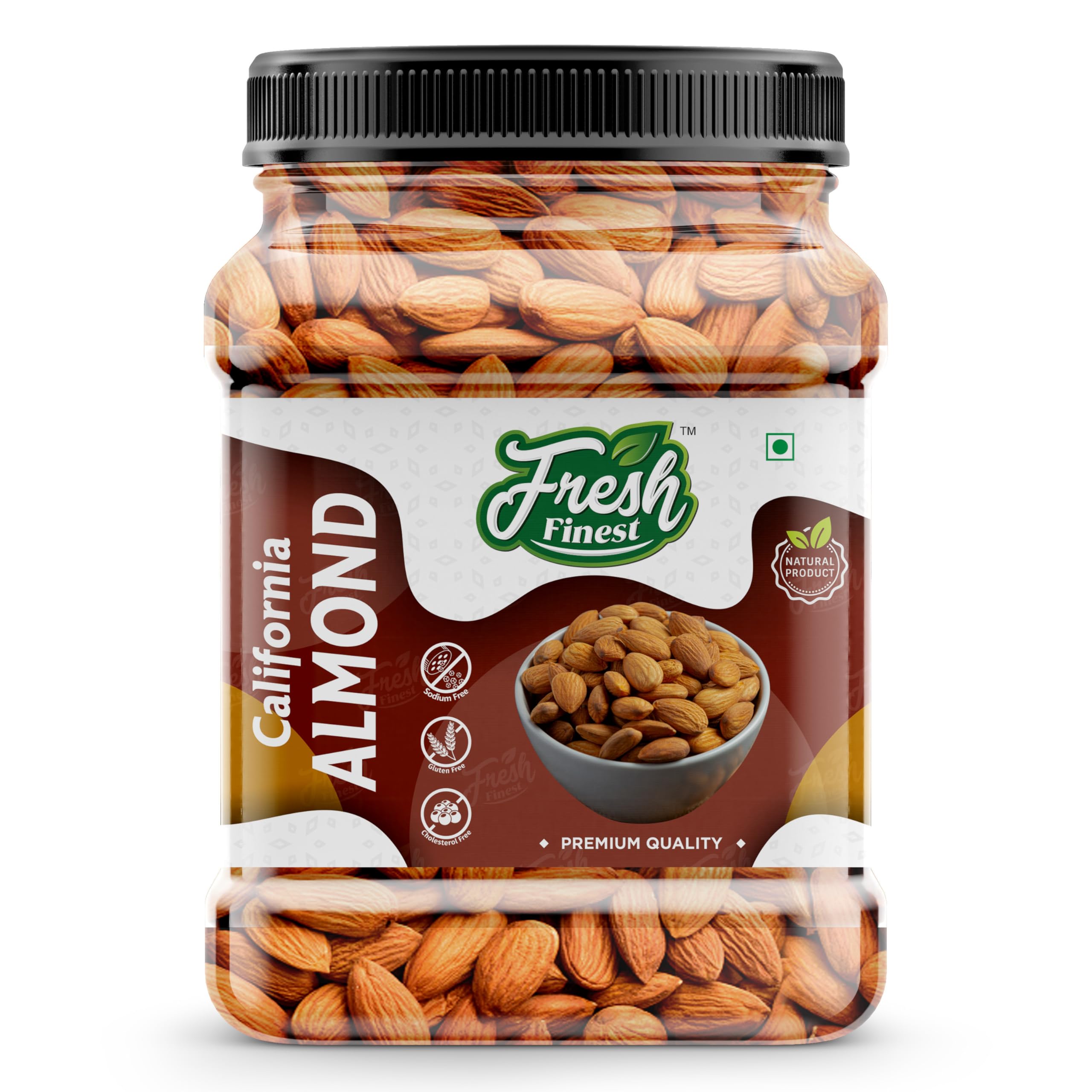 FRESH FINEST Pure and Natural California Almonds, Natural High in Fiber Real Almonds|Badam Giri, Nuts with Zero Cholestrol and Gluten Free, 1Kg Jar Pack (B0CK4DXQCW) Amazon Price History, Amazon Price Tracker