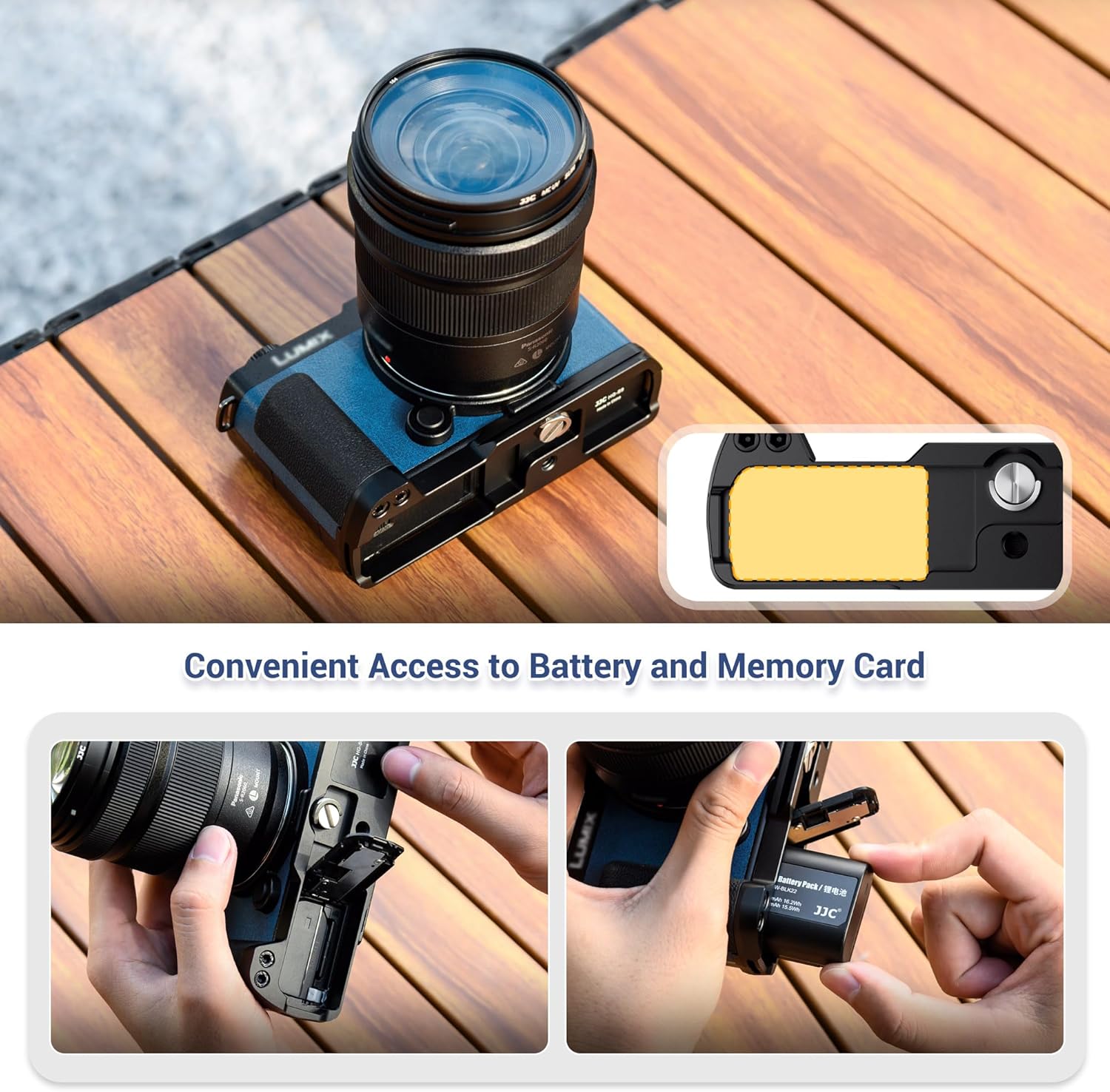 JJC Lumix S9 Hand Grip Handgrip, L-Shape Bracket Handle for Panasonic Lumix S9 Camera with Built-in Arca Quick Release Plate & Battery Compartment Opening, S9 Hand Grip Holder Anti-Slip Pads Design - Image 4