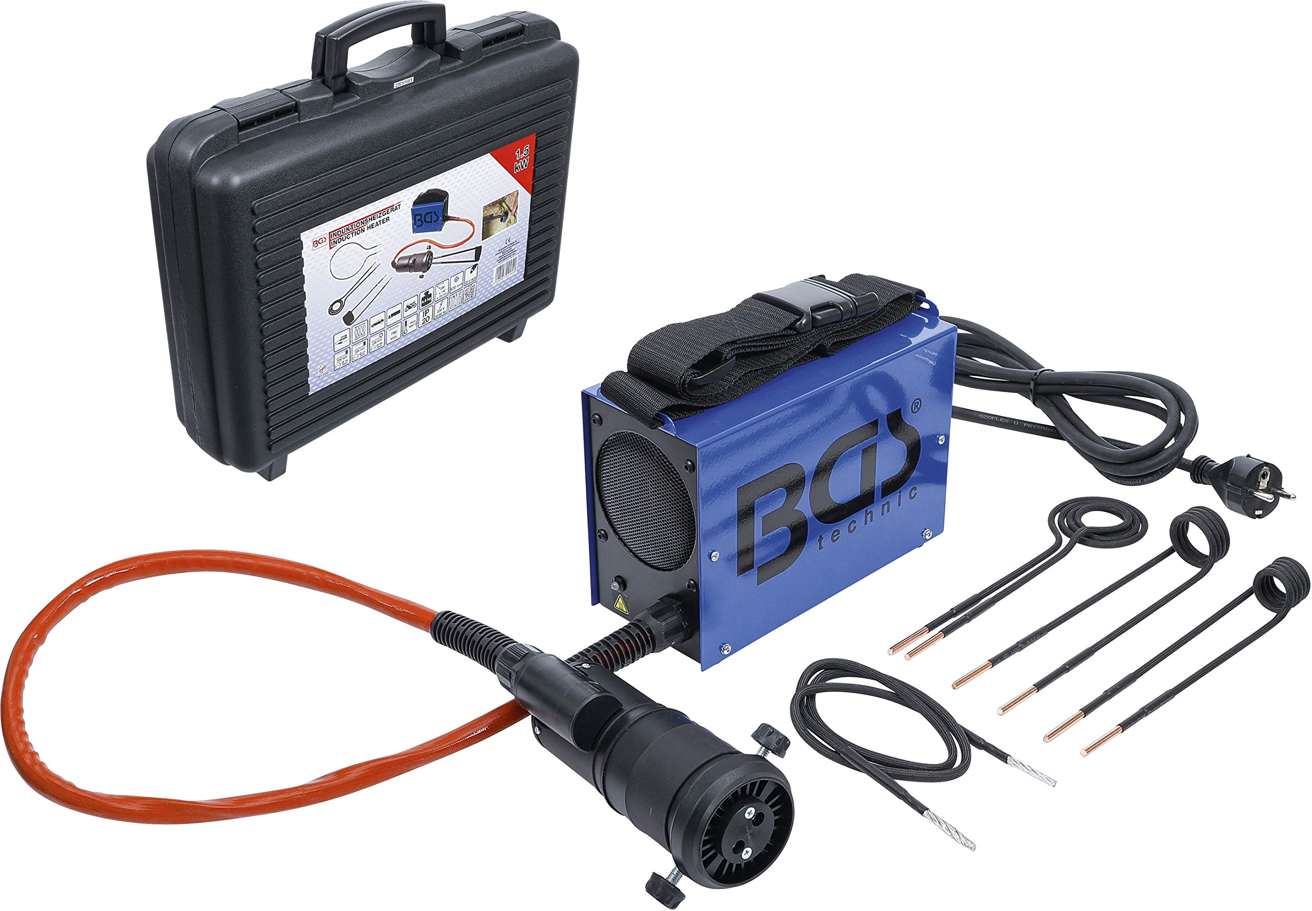 BGS 2169 | Riscaldatore ad induzione | 1,5 kW | 4 bobine a induzione, 19 mm, 27 mm, 50 mm, bobina senza forma 800 mm, per viti, dadi, cuscinetti