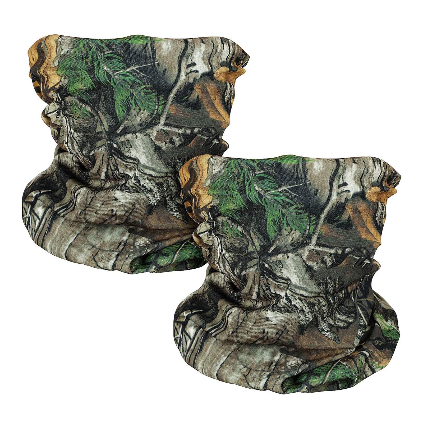 WOVTE Seamless Camouflage Bandanas 2 Pack (Green)