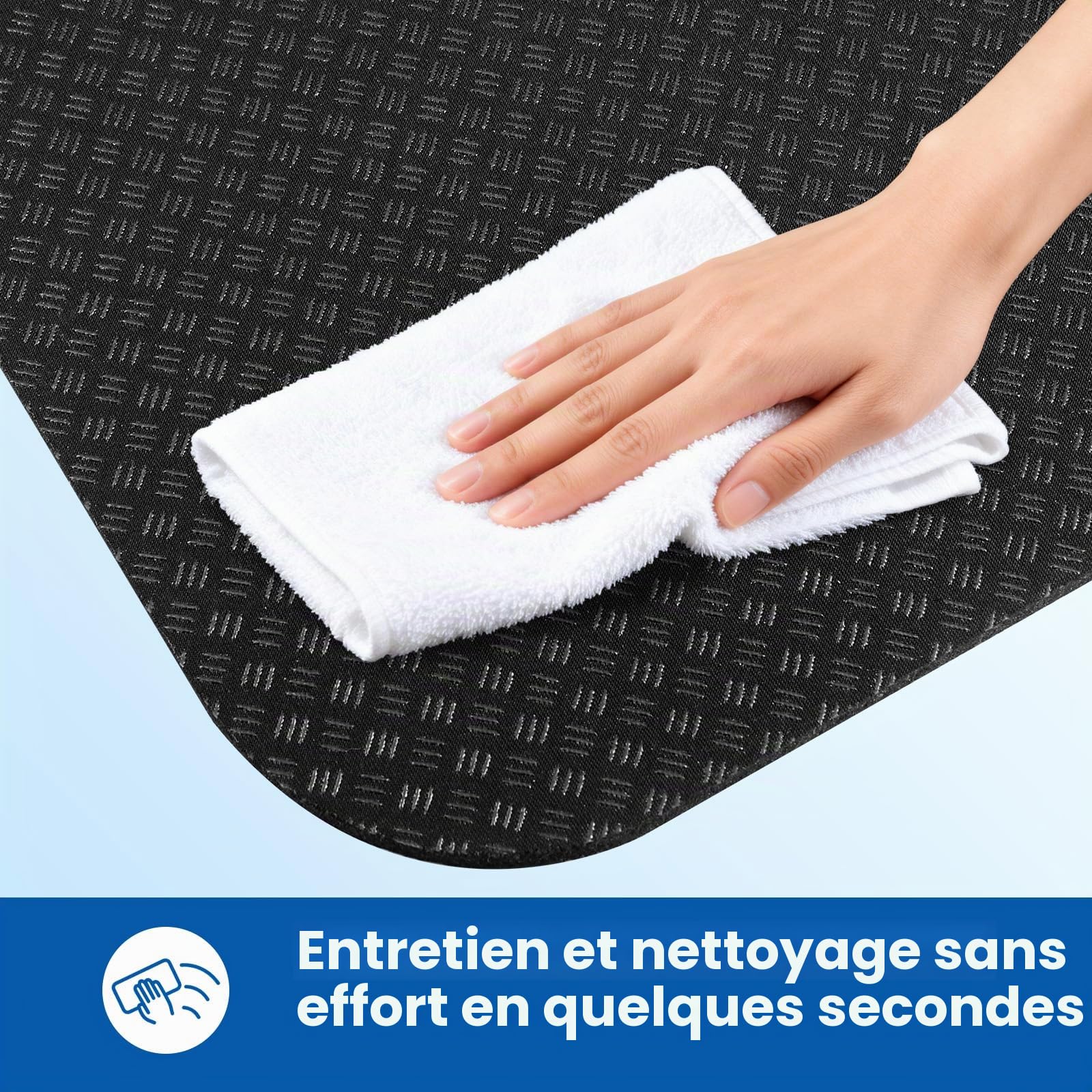 Lot De 2 Tapis Fitness Protection Sol, Double Face Silicone Tapis Sport De Course Anti Bruit Vibration, sous-Tapis De Sol Sport Epais pour Vélo Elliptique, Treadmill, Home Trainer, 30x63.5 Cm