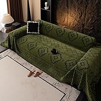 Vista 50 de VClife funda boho de sofá de felpilla para sofá seccional, funda antideslizante para sofá de 2 plazas, protector para mascotas con borlas, funda